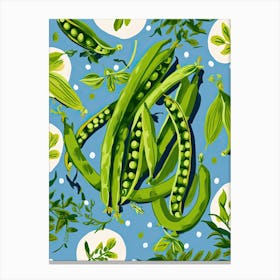 Green Peas Summer Illustration 3 Canvas Print