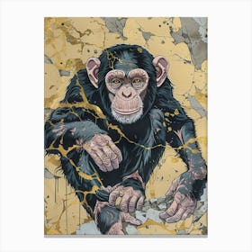 Chimpanzee Precisionist Illustration 2 Canvas Print