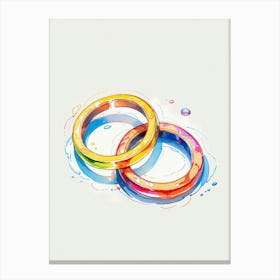 Watercolor Wedding Rings Canvas Print