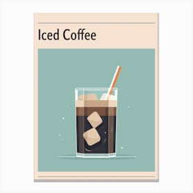 Iced Coffee 2 Midcentury Modern Poster Canvas Print