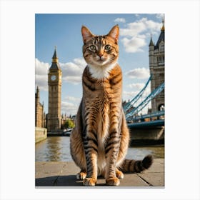 Around the World in 80 Selfies Cat In Front Of Big Ben Canvas Print