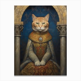Royal Cat In The Style Of A Romantesque Painting 2 Canvas Print