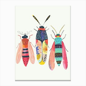 Colourful Insect Illustration Fly 8 Canvas Print