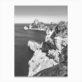 Cap de Formentor Black And White Canvas Print