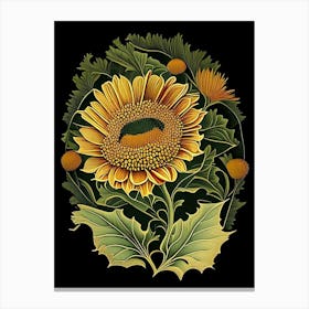 Calendula Leaf Vintage Botanical 2 Canvas Print
