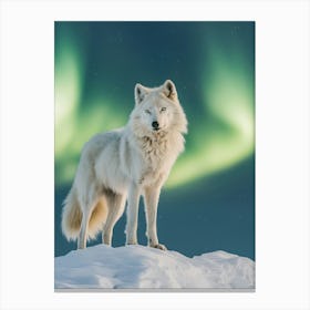 White Wolf. Generated with AI. Art Print 1 Canvas Print