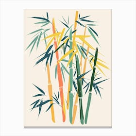 Bamboo Plant Minimalist Illustration 1 Canvas Print