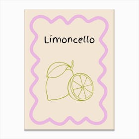 Limoncello Doodle Poster Lilac & Green Canvas Print