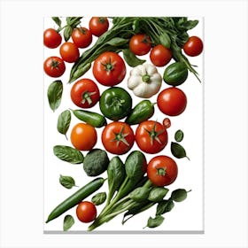 Head Of Vegetables Kitchen Wall Art Canvas Print