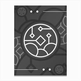 Abstract Geometric Glyph Array in White and Gray n.0030 Canvas Print