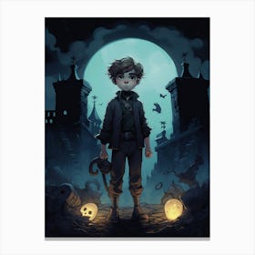 Boy In The Moonlight 3 Canvas Print