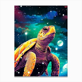 Turtle In Space 3 Canvas Print