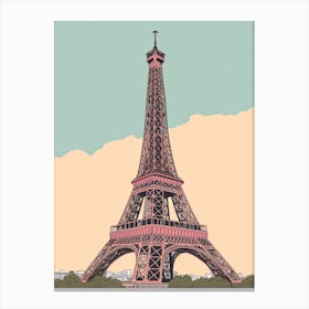 The Eiffel Tower Paris Travel Illustration 2 Canvas Print