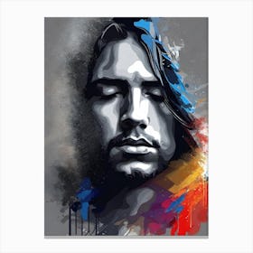 Portrait Of A Man With Long Hair Canvas Print