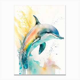 Pantropical Spotted Dolphin Storybook Watercolour  (1) Canvas Print