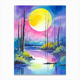 Full Moon In The Forest Canvas Print