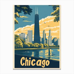 Aihrgdesign A Vintage Travel Poster Of Chicago Featuring The 4 Canvas Print