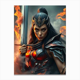 Warrior With A Sword Canvas Print