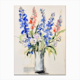 Flower Painting Fauvist Style Delphinium 1 Canvas Print