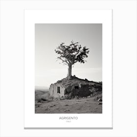 Poster Of Agrigento, Italy, Black And White Photo 2 Canvas Print