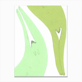 Green Swim Canvas Print