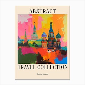 Abstract Travel Collection Poster Moscow Russia 2 Canvas Print