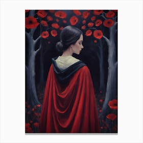 A Moment to Reflect ~ Gothic Art Painting of Red Poppy Woods by Sarah Valentine Canvas Print