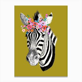 Floral Zebra Canvas Print