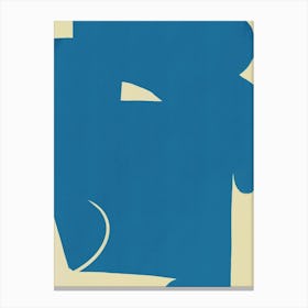 Large Abstract Cut Out In Blue Canvas Print