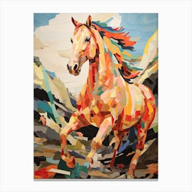 A Horse Painting In The Style Of Collage 1 Canvas Print