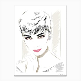 Audrey H - Retro 80s Style Canvas Print