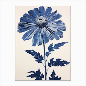 Blue Botanical Chrysanthemum 1 Canvas Print