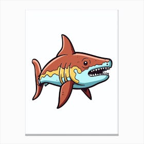 A Nurse Shark In A Vintage Cartoon Style 3 Canvas Print