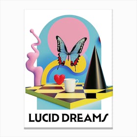 Lucid Dreams Graphic Wall Art 3d Vintage Unique Eclectic Canvas Print