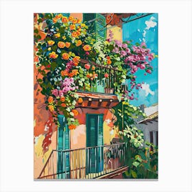 Balcony Painting In Valencia 2 Canvas Print