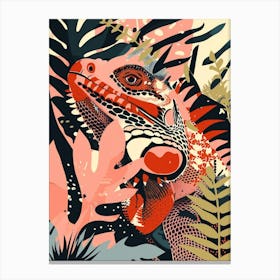 Rhinoceros Iguana Abstract Modern Illustration 5 Canvas Print