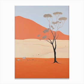 Namib Desert   Africa (Namibia), Contemporary Abstract Illustration 1 Canvas Print