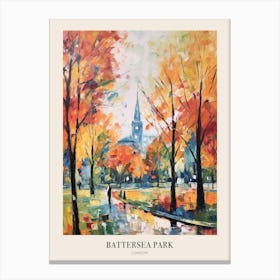 Autumn City Park Painting Battersea Park London 1 Poster Canvas Print