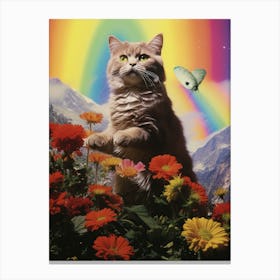 Rainbow Cat Art Print Canvas Print