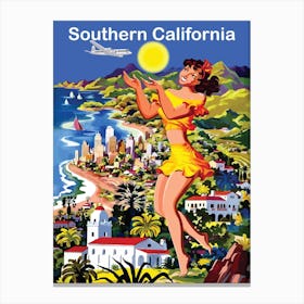 South California, Big Woman is Playing With a Sun Canvas Print