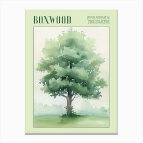 Boxwood Tree Atmospheric Watercolour Painting 1 Poster Canvas Print