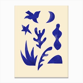 Blue Watercolour Matisse Shapes Canvas Print