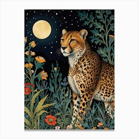 William Morris Cheetah At Night 1 Canvas Print