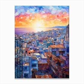 Cityscape and Sunset Canvas Print