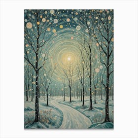 Snowy Forest Lights no1 Canvas Print