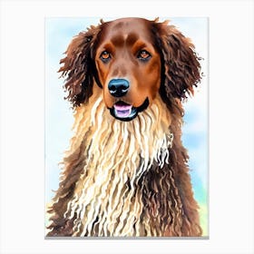 Curly Coated Retriever 4 Watercolour dog Canvas Print