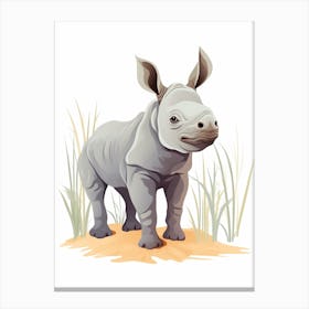 Baby Animal Illustration  Rhino 2 Canvas Print