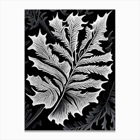 Oak Leaf Linocut 1 Canvas Print