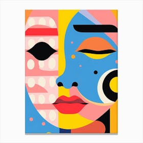 Block Colour Face Illustration 5 Canvas Print