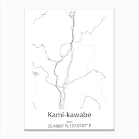 Kami Kawabe,Japan Minimalist Map Canvas Print